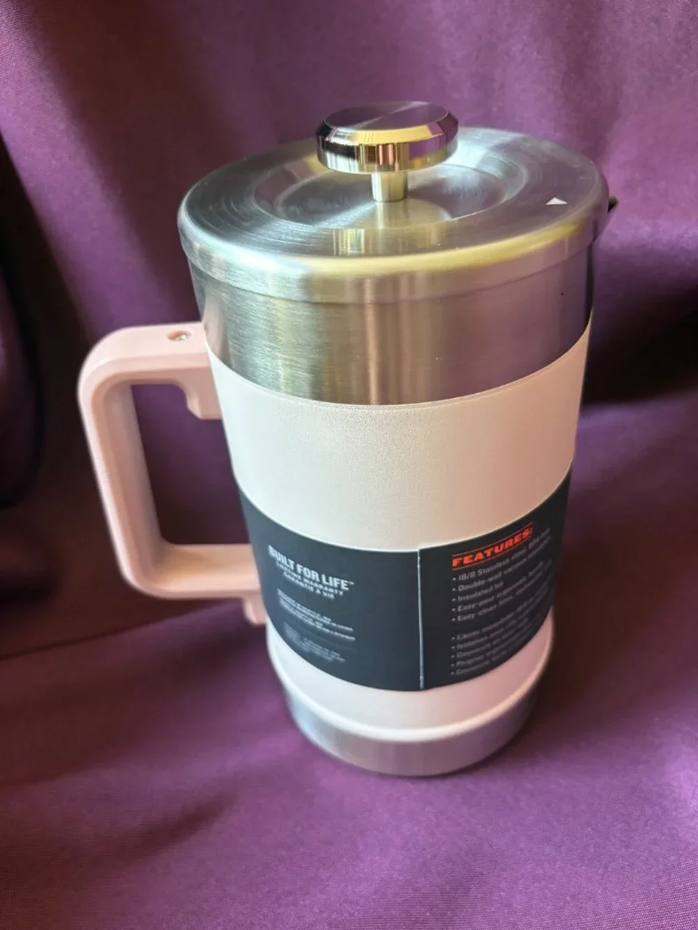 NEW Stanley Classic Stay Hot French Press 48 oz Rose Quartz Coffee Maker - Picture 4 of 8